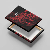 New Zealand Lawn Bowls Canvas Wall Art Red Maori Warrior Tribal Silver Fern - Polynesian Pride