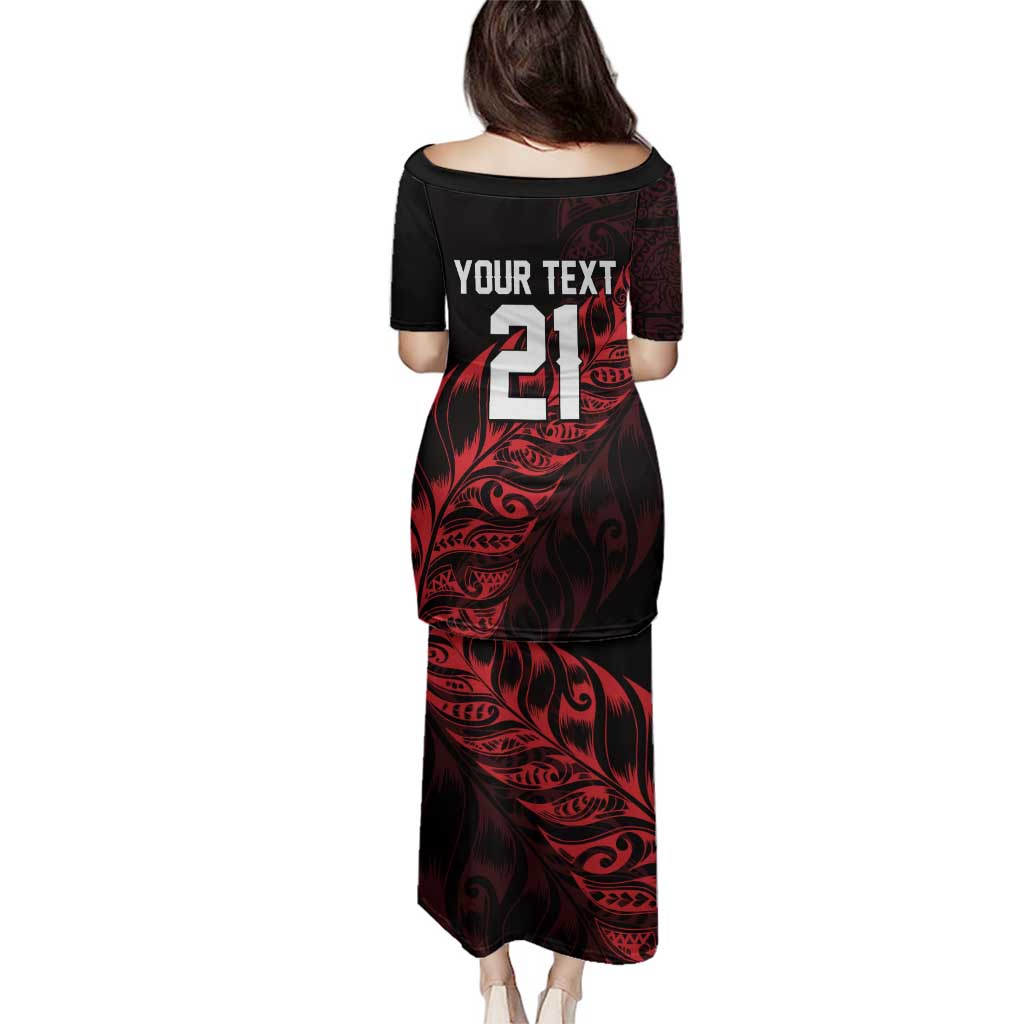 New Zealand Lawn Bowls Custom Family Matching Puletasi and Hawaiian Shirt Red Maori Warrior Tribal Silver Fern - Polynesian Pride