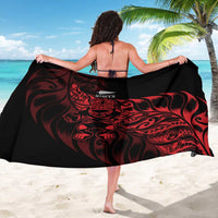 New Zealand Lawn Bowls Sarong Red Maori Warrior Tribal Silver Fern - Polynesian Pride