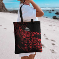 New Zealand Lawn Bowls Tote Bag Red Maori Warrior Tribal Silver Fern - Polynesian Pride