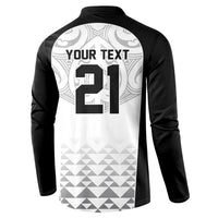 World Football 2026 New Zealand Custom Button Sweatshirt All White Fern Maori Tribal LT9 - Polynesian Pride