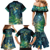 New Zealand Matariki Waipuna-a-rangi Family Matching Mermaid Dress and Hawaiian Shirt He Roimata o Rangi
