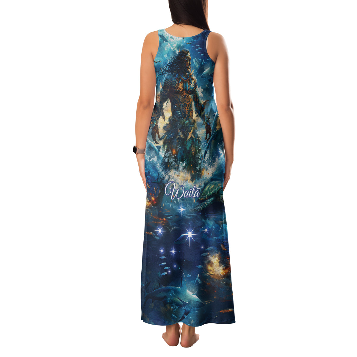 New Zealand Matariki Waita Family Matching Tank Maxi Dress and Hawaiian Shirt The Way Of The Water