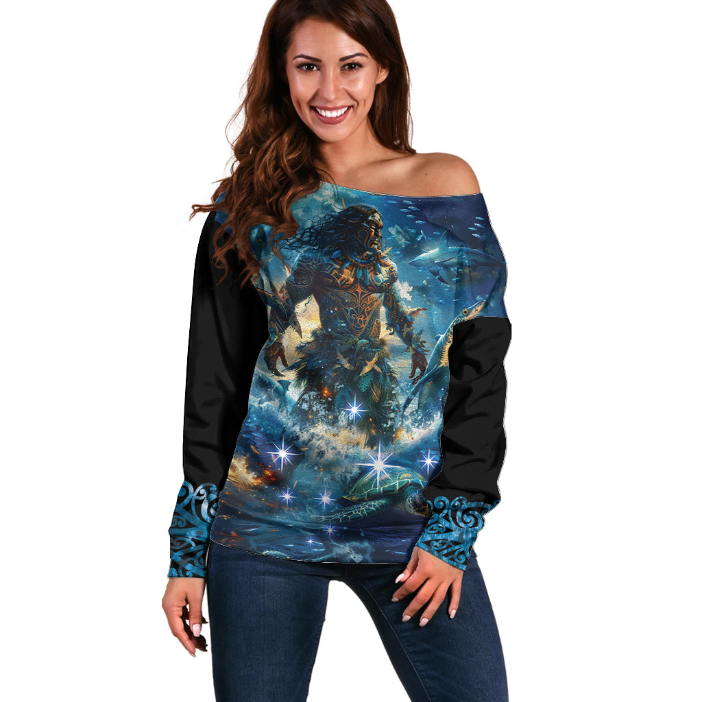 New Zealand Matariki Waita Off Shoulder Sweater The Way Of The Water