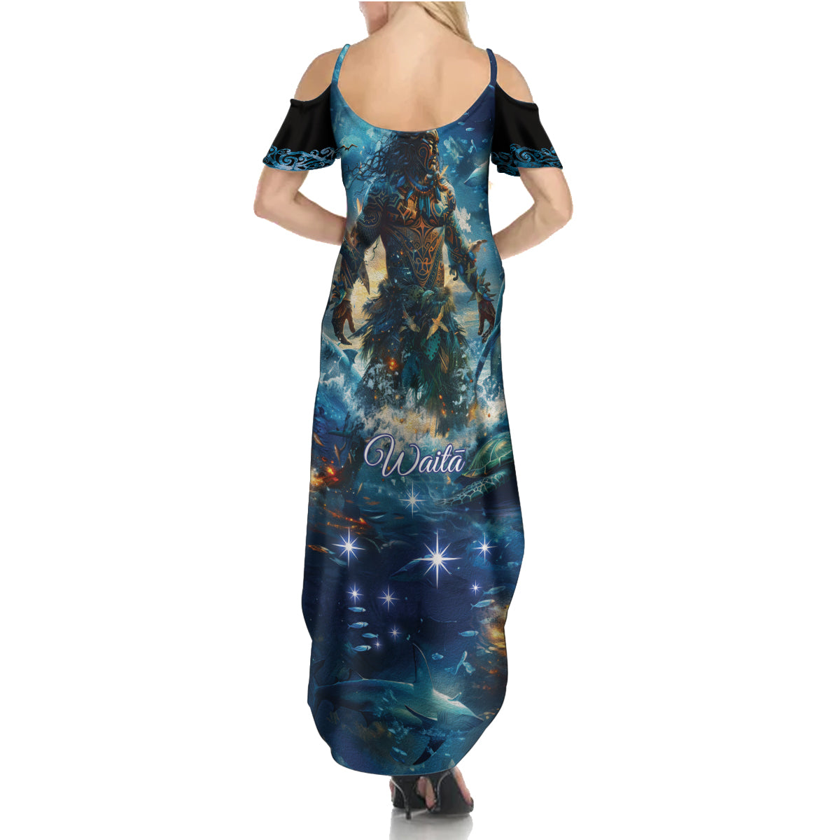 New Zealand Matariki Waita Summer Maxi Dress The Way Of The Water