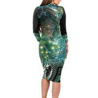 New Zealand Matariki Waiti Long Sleeve Bodycon Dress Waimāori and The Origin Of Life
