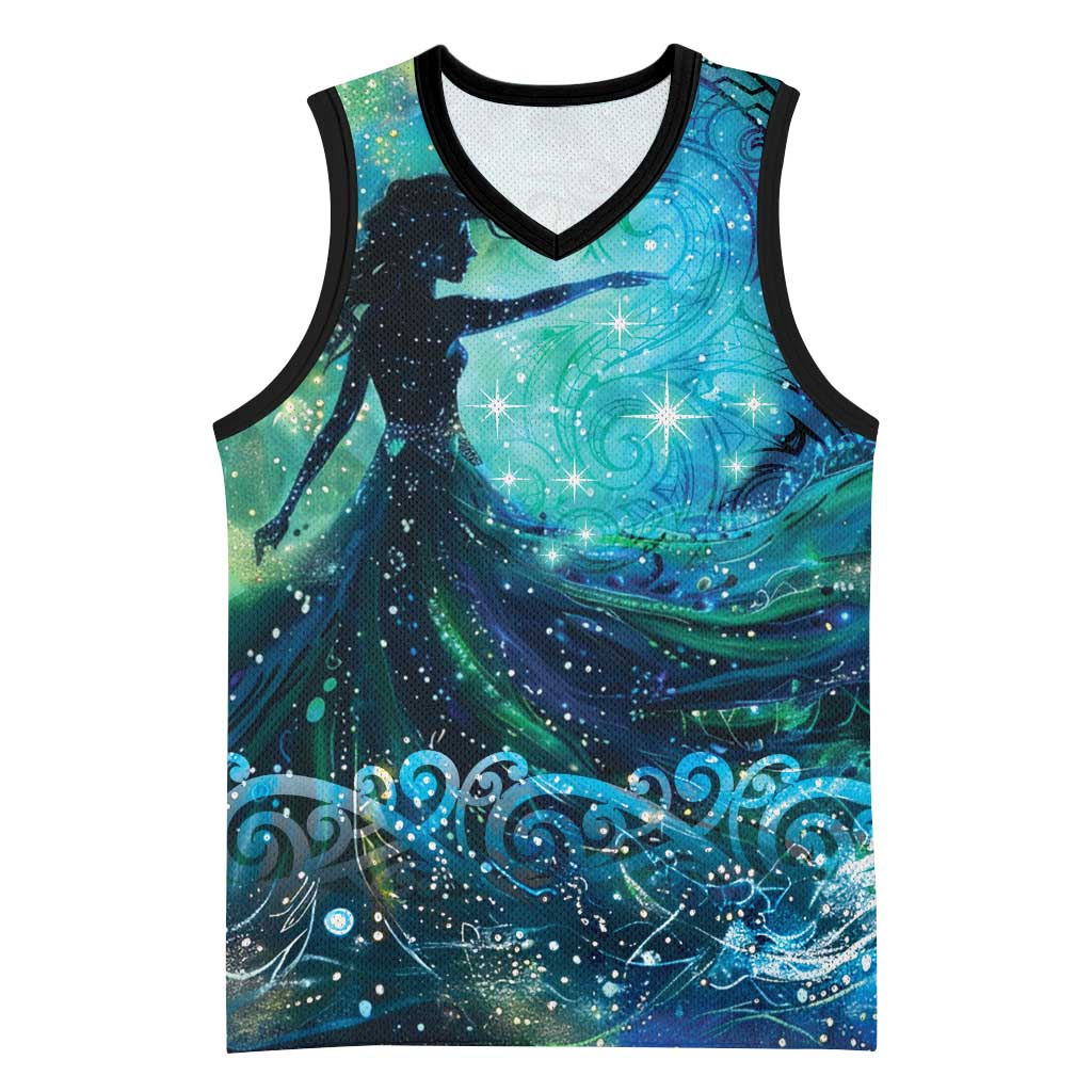 New Zealand Matariki Hiwa-i-te-rangi Basketball Jersey Titiro ki nga Whetu Wishing Star - Polynesian Pride