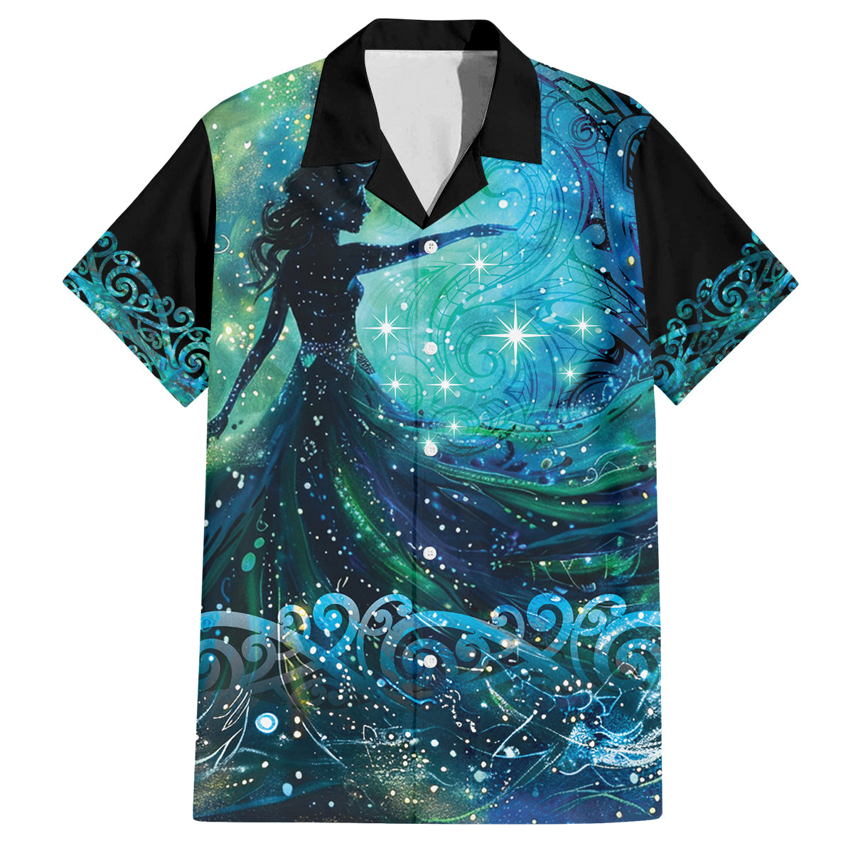 New Zealand Matariki Hiwa-i-te-rangi Family Matching Summer Maxi Dress and Hawaiian Shirt Titiro ki nga Whetu Wishing Star