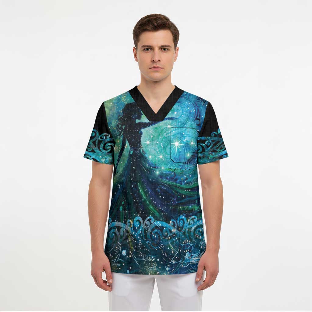 New Zealand Matariki Hiwa-i-te-rangi Scrub Top Titiro ki nga Whetu Wishing Star - Polynesian Pride