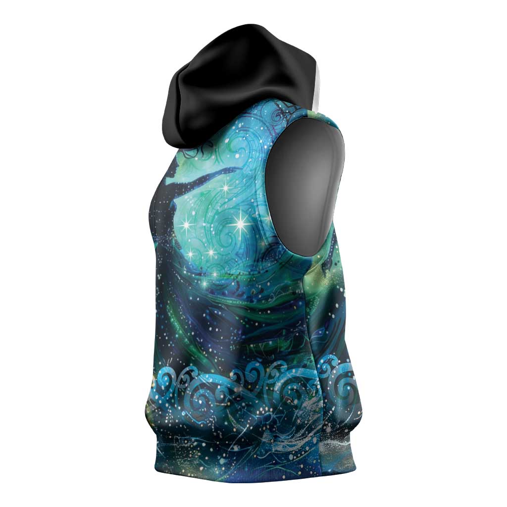 New Zealand Matariki Hiwa-i-te-rangi Sleeveless Hoodie Titiro ki nga Whetu Wishing Star - Polynesian Pride