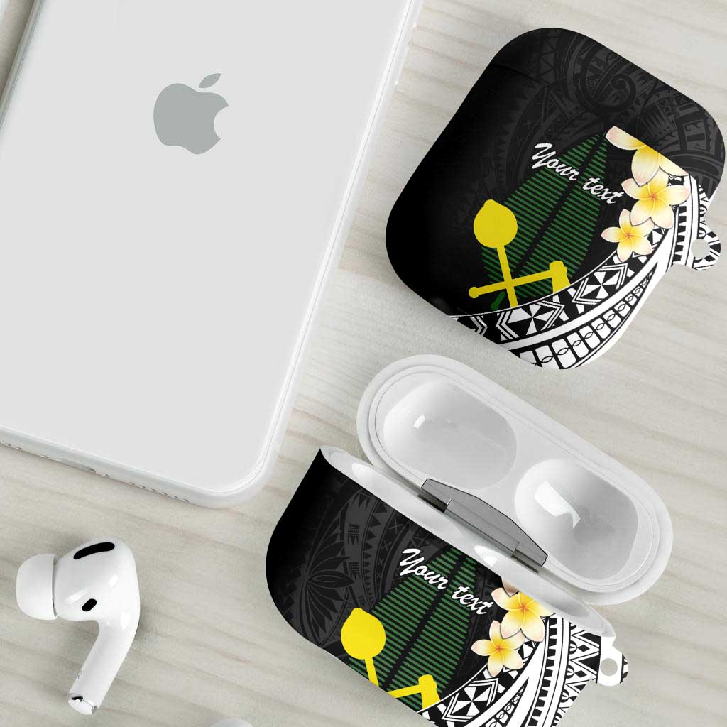 Alo Chiefdom Wallis and Futuna Personalized AirPods Case Frangipani Flowers Polynesian Pattern - Polynesian Pride