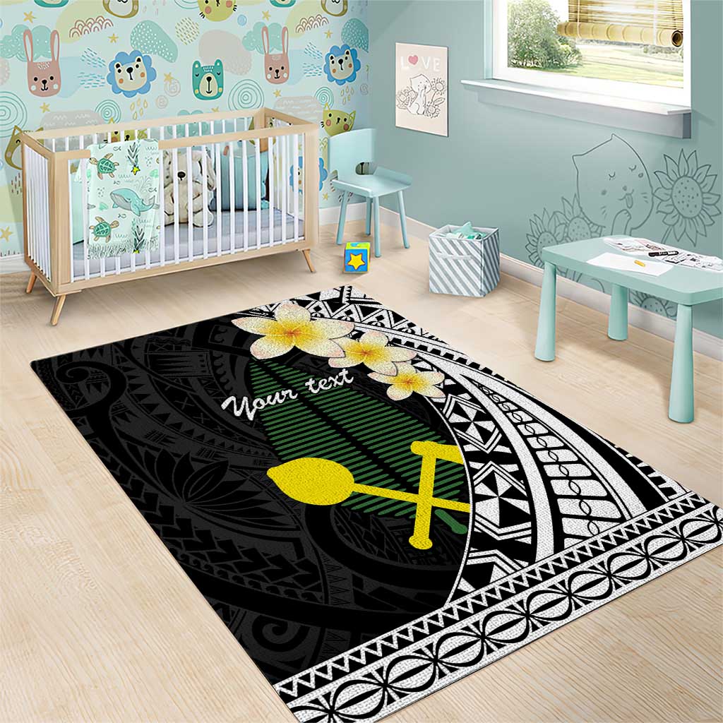 Alo Chiefdom Wallis and Futuna Personalized Area Rug Frangipani Flowers Polynesian Pattern