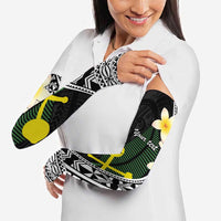 Alo Chiefdom Wallis and Futuna Personalized Arm Sleeves Frangipani Flowers Polynesian Pattern - Polynesian Pride