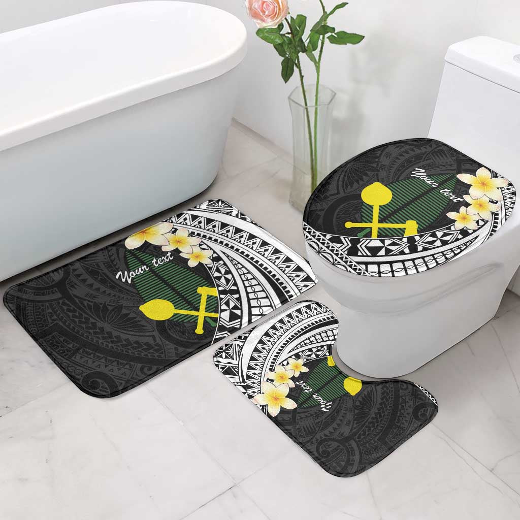 Alo Chiefdom Wallis and Futuna Personalized Bathroom Set Frangipani Flowers Polynesian Pattern - Polynesian Pride