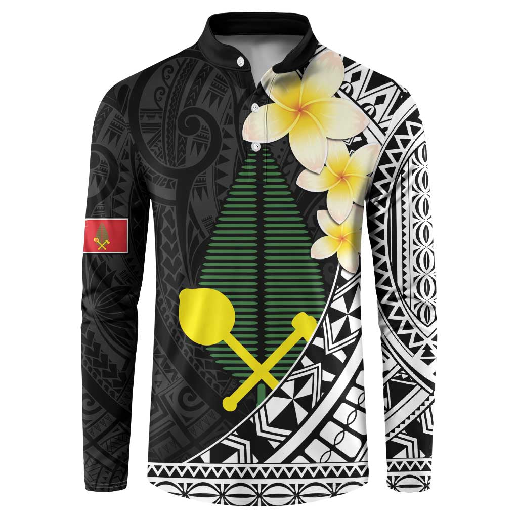 Alo Chiefdom Wallis and Futuna Personalized Button Sweatshirt Frangipani Flowers Polynesian Pattern