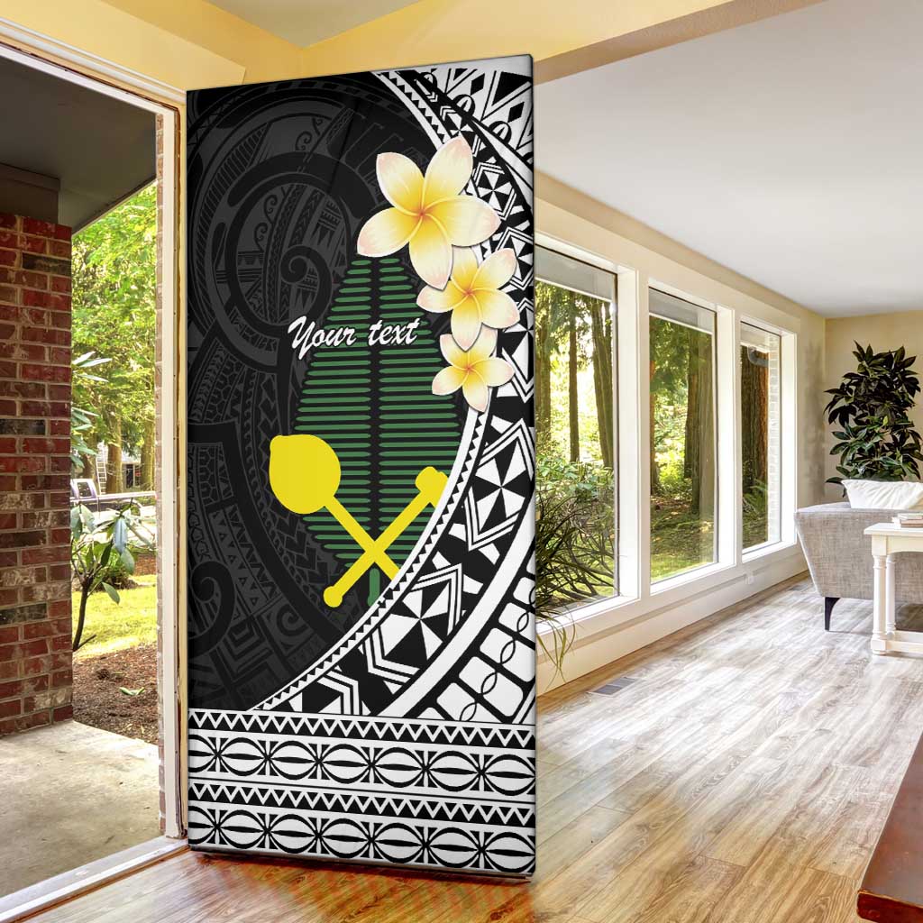 Alo Chiefdom Wallis and Futuna Personalized Door Cover Frangipani Flowers Polynesian Pattern - Polynesian Pride