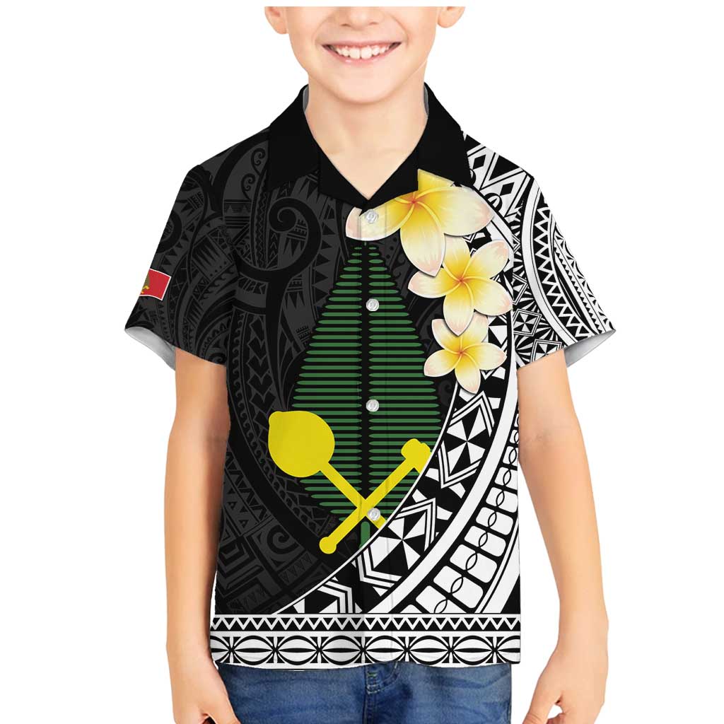 Alo Chiefdom Wallis and Futuna Personalized Family Matching Mermaid Dress and Hawaiian Shirt Frangipani Flowers Polynesian Pattern