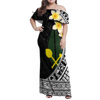Alo Chiefdom Wallis and Futuna Personalized Family Matching Off Shoulder Maxi Dress and Hawaiian Shirt Frangipani Flowers Polynesian Pattern