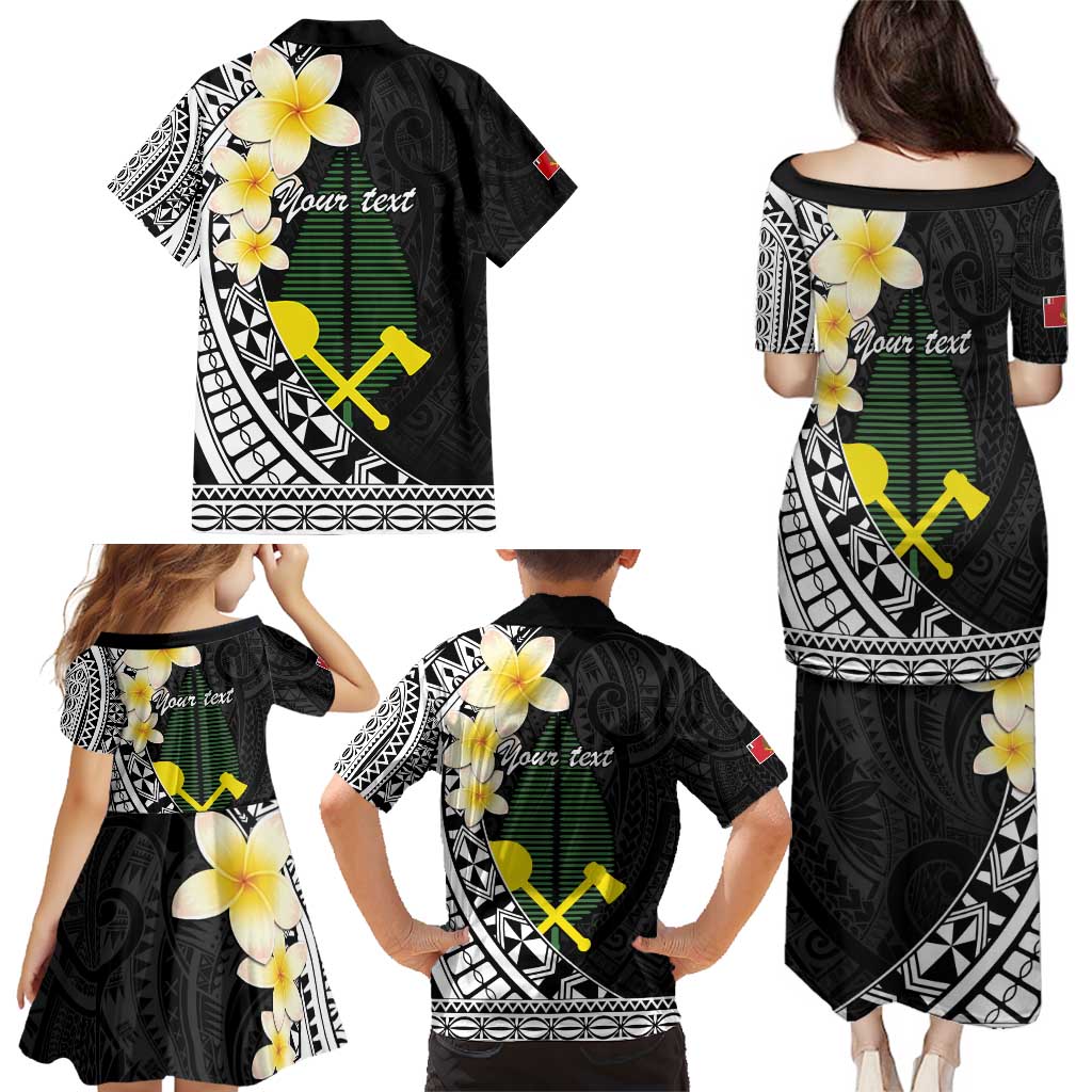 Alo Chiefdom Wallis and Futuna Personalized Family Matching Puletasi and Hawaiian Shirt Frangipani Flowers Polynesian Pattern