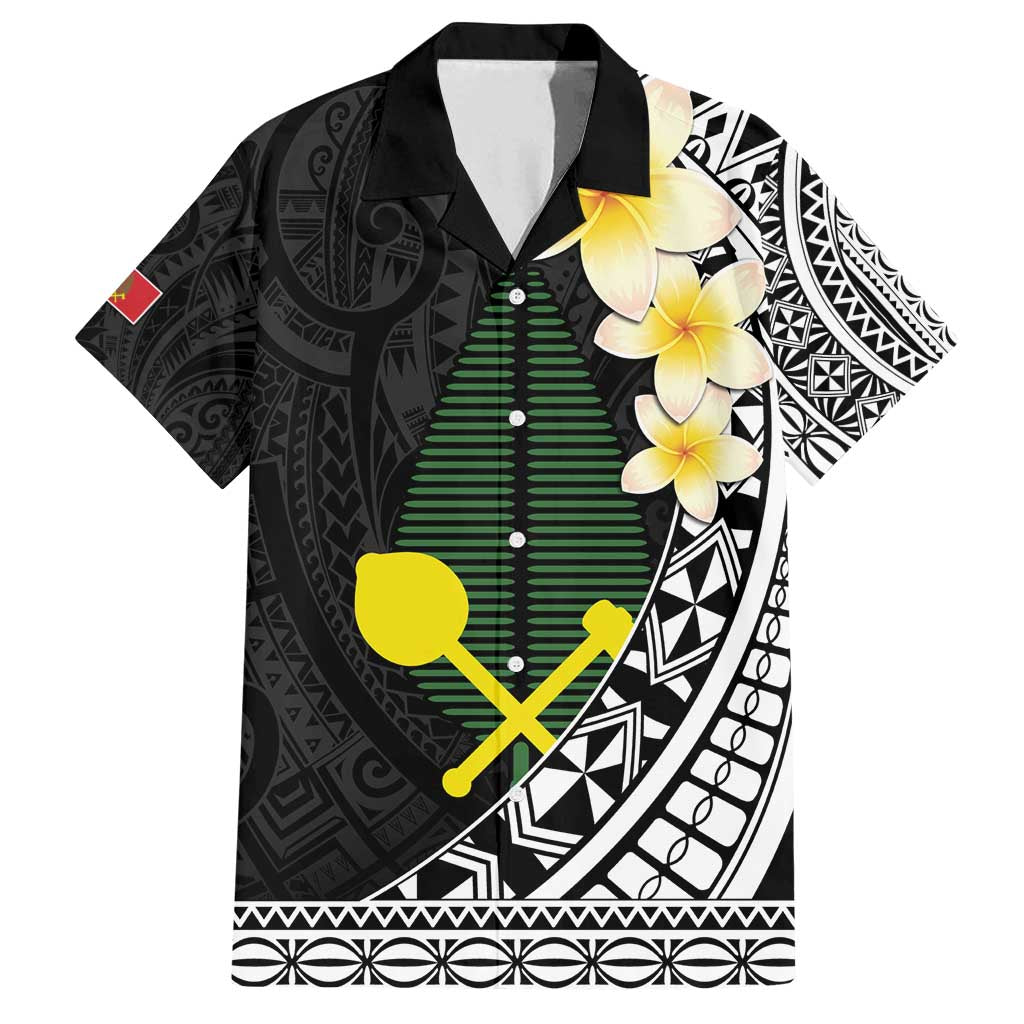 Alo Chiefdom Wallis and Futuna Personalized Family Matching Puletasi and Hawaiian Shirt Frangipani Flowers Polynesian Pattern