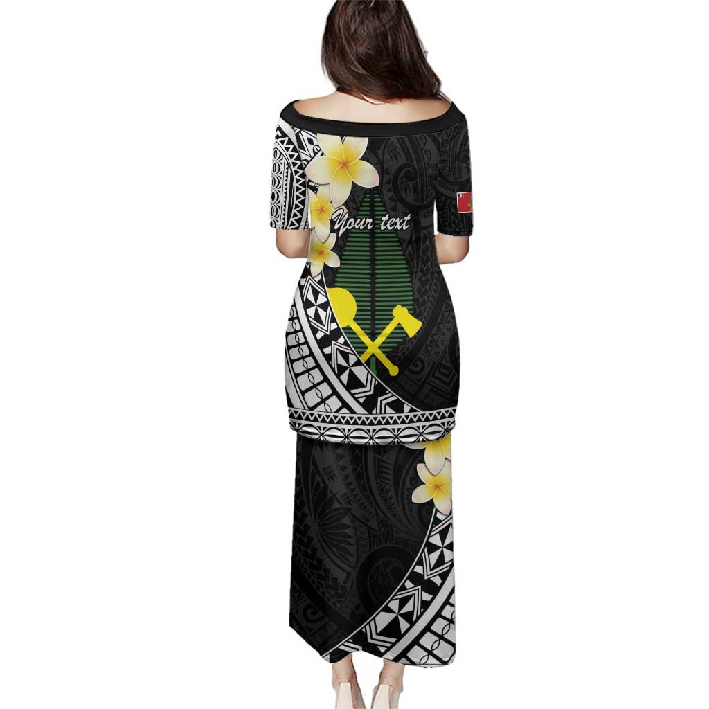 Alo Chiefdom Wallis and Futuna Personalized Family Matching Puletasi and Hawaiian Shirt Frangipani Flowers Polynesian Pattern