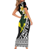 Alo Chiefdom Wallis and Futuna Personalized Family Matching Short Sleeve Bodycon Dress and Hawaiian Shirt Frangipani Flowers Polynesian Pattern