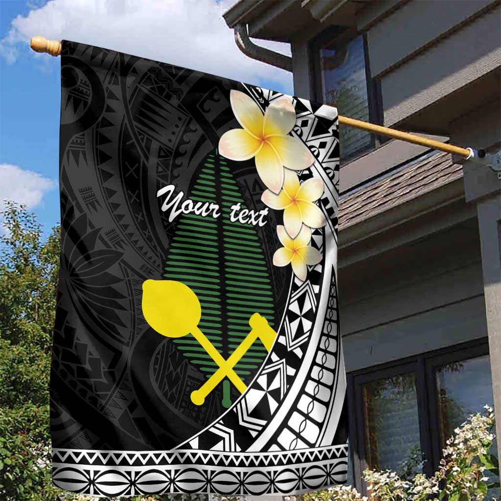 Alo Chiefdom Wallis and Futuna Personalized Garden Flag Frangipani Flowers Polynesian Pattern