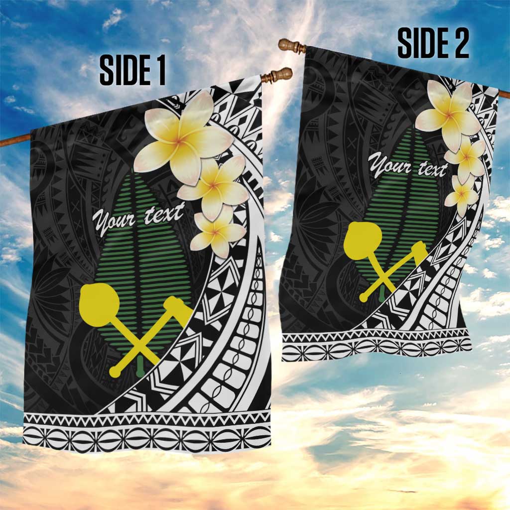 Alo Chiefdom Wallis and Futuna Personalized Garden Flag Frangipani Flowers Polynesian Pattern
