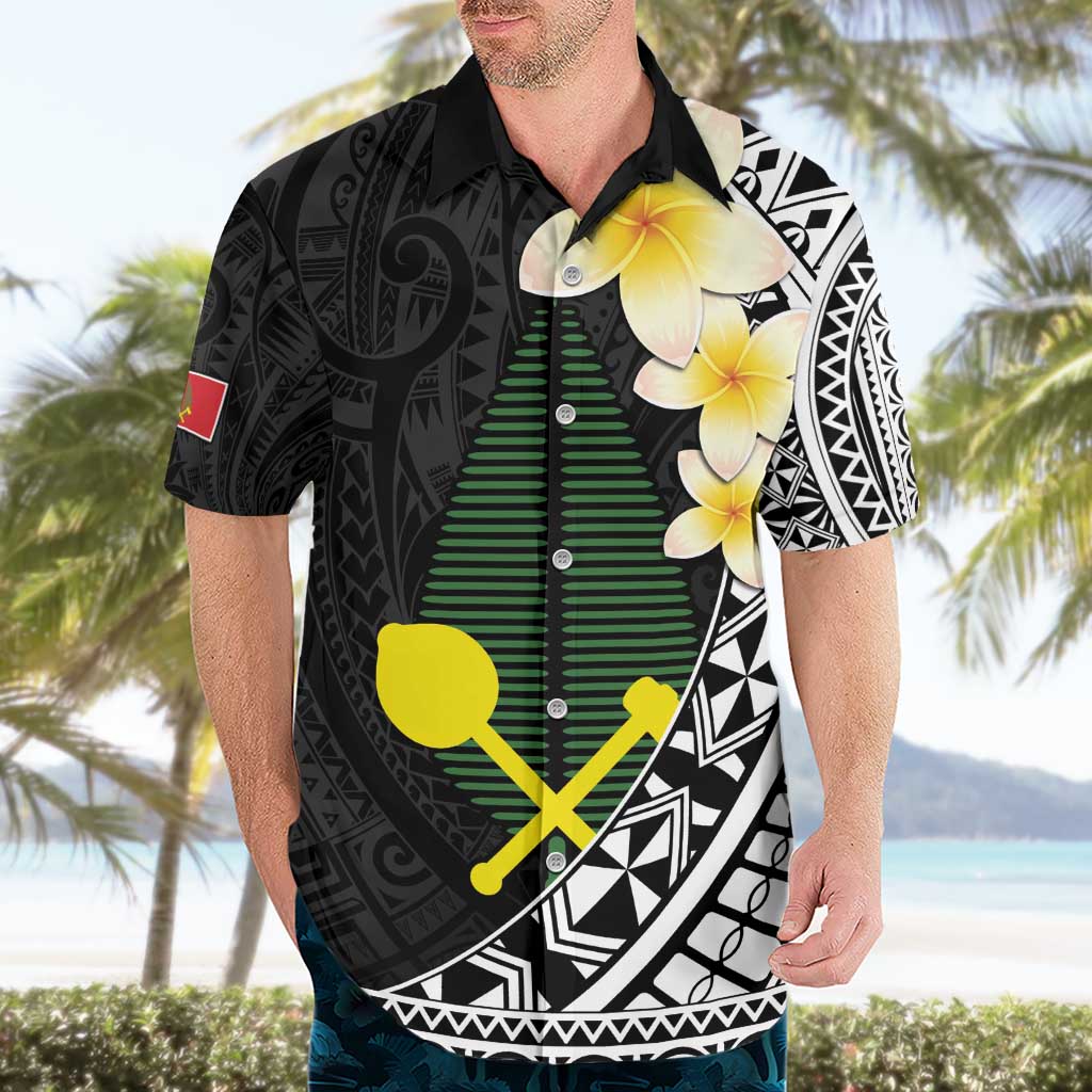 Alo Chiefdom Wallis and Futuna Personalized Hawaiian Shirt Frangipani Flowers Polynesian Pattern