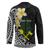 Alo Chiefdom Wallis and Futuna Personalized Hockey Jersey Frangipani Flowers Polynesian Pattern - Polynesian Pride