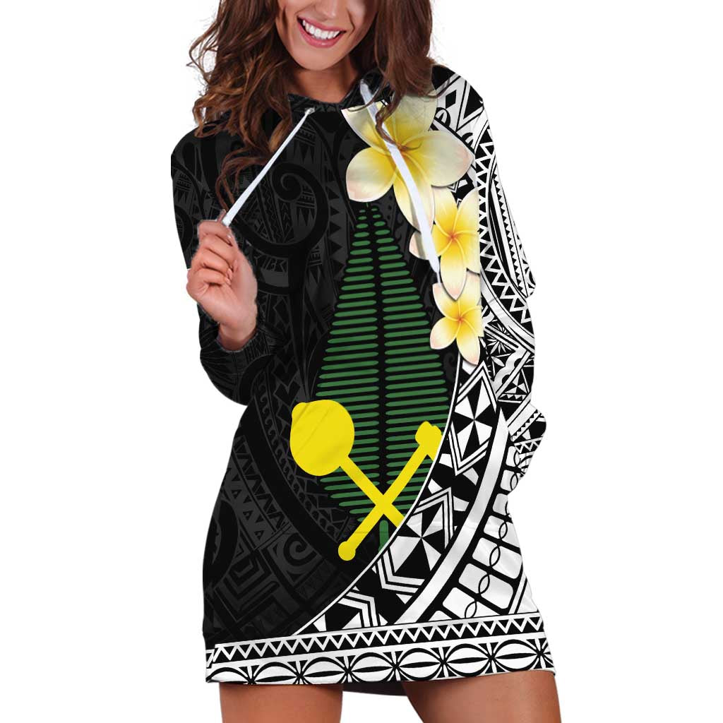 Alo Chiefdom Wallis and Futuna Personalized Hoodie Dress Frangipani Flowers Polynesian Pattern