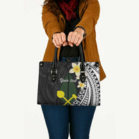 Alo Chiefdom Wallis and Futuna Personalized Leather Bag Frangipani Flowers Polynesian Pattern - Polynesian Pride
