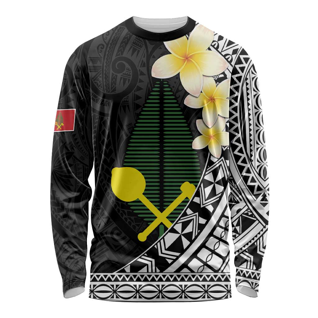 Alo Chiefdom Wallis and Futuna Personalized Long Sleeve Shirt Frangipani Flowers Polynesian Pattern