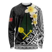 Alo Chiefdom Wallis and Futuna Personalized Long Sleeve Shirt Frangipani Flowers Polynesian Pattern