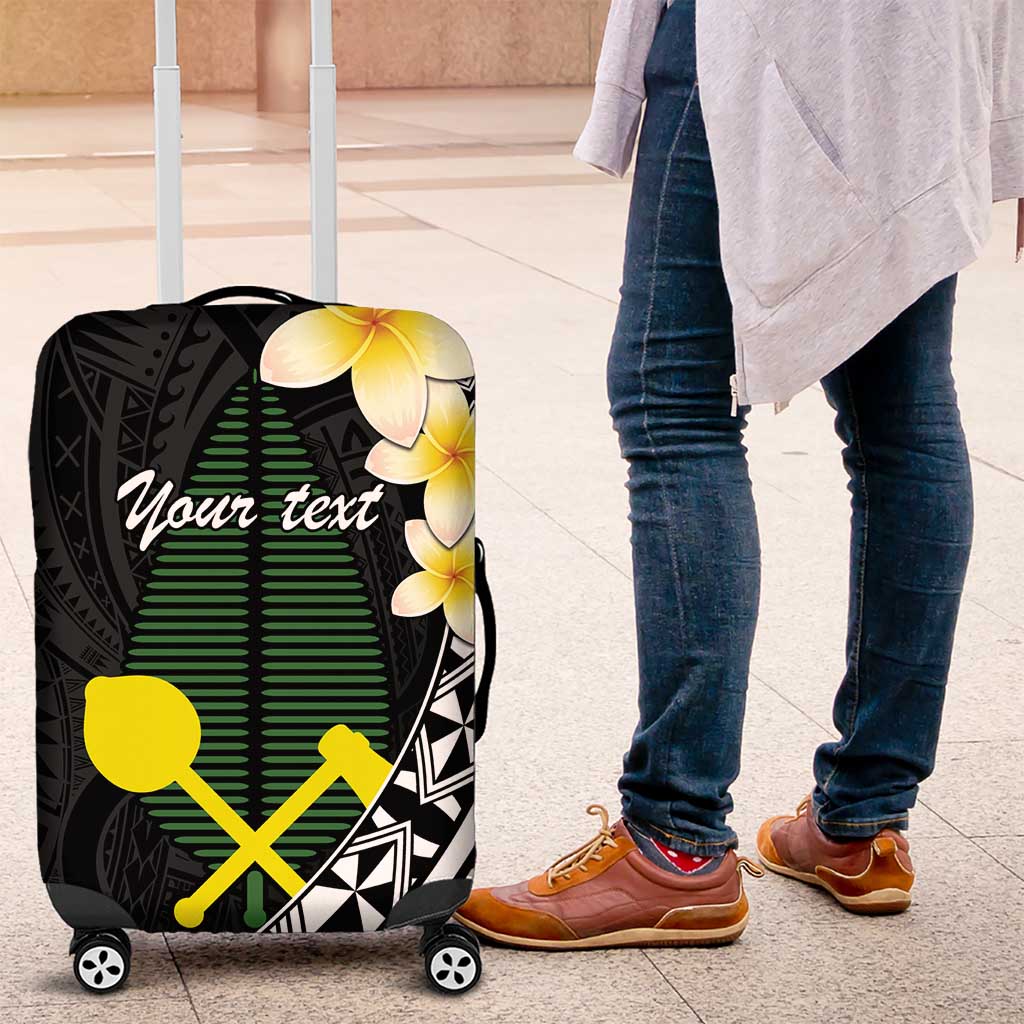 Alo Chiefdom Wallis and Futuna Personalized Luggage Cover Frangipani Flowers Polynesian Pattern