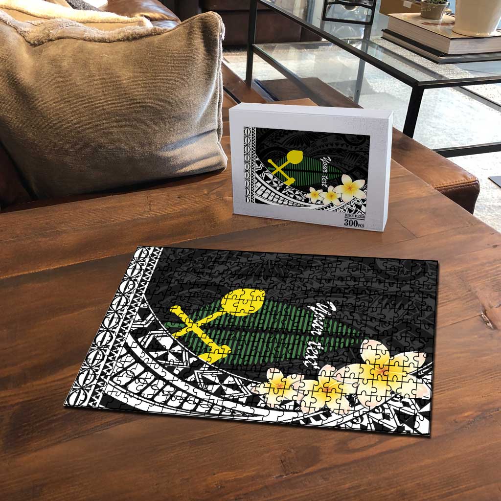 Alo Chiefdom Wallis and Futuna Personalized Puzzle Frangipani Flowers Polynesian Pattern - Polynesian Pride