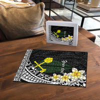 Alo Chiefdom Wallis and Futuna Personalized Puzzle Frangipani Flowers Polynesian Pattern - Polynesian Pride