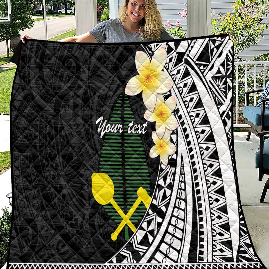 Alo Chiefdom Wallis and Futuna Personalized Quilt Frangipani Flowers Polynesian Pattern