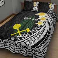 Alo Chiefdom Wallis and Futuna Personalized Quilt Bed Set Frangipani Flowers Polynesian Pattern