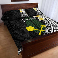 Alo Chiefdom Wallis and Futuna Personalized Quilt Bed Set Frangipani Flowers Polynesian Pattern