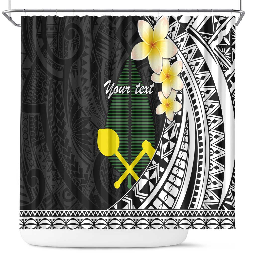 Alo Chiefdom Wallis and Futuna Personalized Shower Curtain Frangipani Flowers Polynesian Pattern