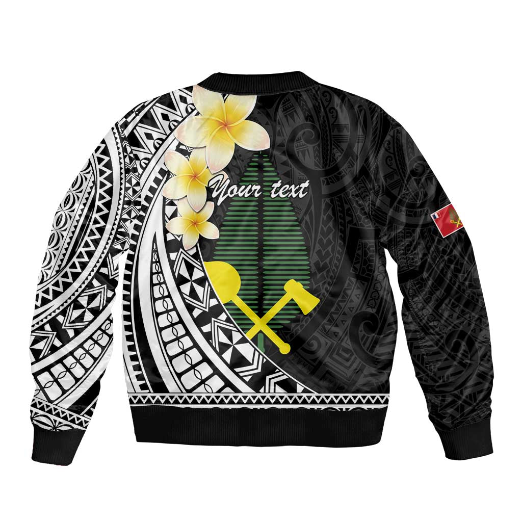 Alo Chiefdom Wallis and Futuna Personalized Sleeve Zip Bomber Jacket Frangipani Flowers Polynesian Pattern