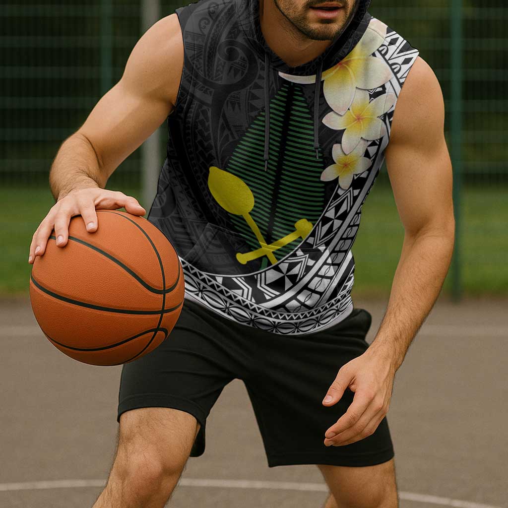 Alo Chiefdom Wallis and Futuna Personalized Sleeveless Hoodie Frangipani Flowers Polynesian Pattern - Polynesian Pride