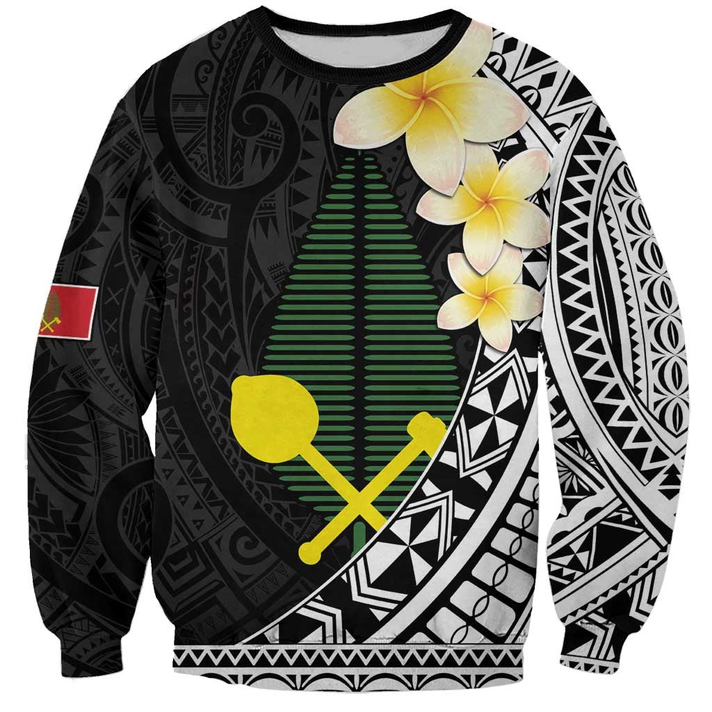 Alo Chiefdom Wallis and Futuna Personalized Sweatshirt Frangipani Flowers Polynesian Pattern