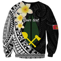 Alo Chiefdom Wallis and Futuna Personalized Sweatshirt Frangipani Flowers Polynesian Pattern