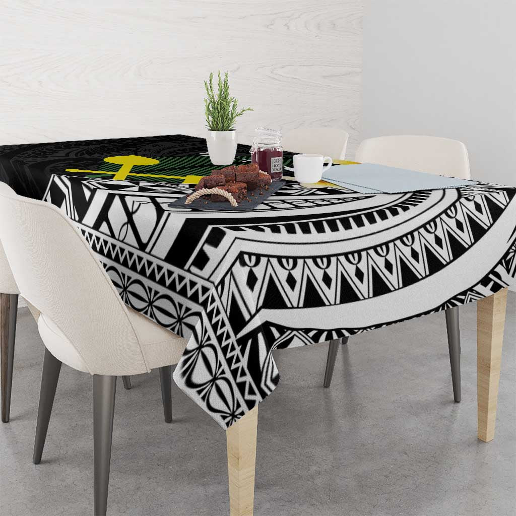 Alo Chiefdom Wallis and Futuna Personalized Tablecloth Frangipani Flowers Polynesian Pattern