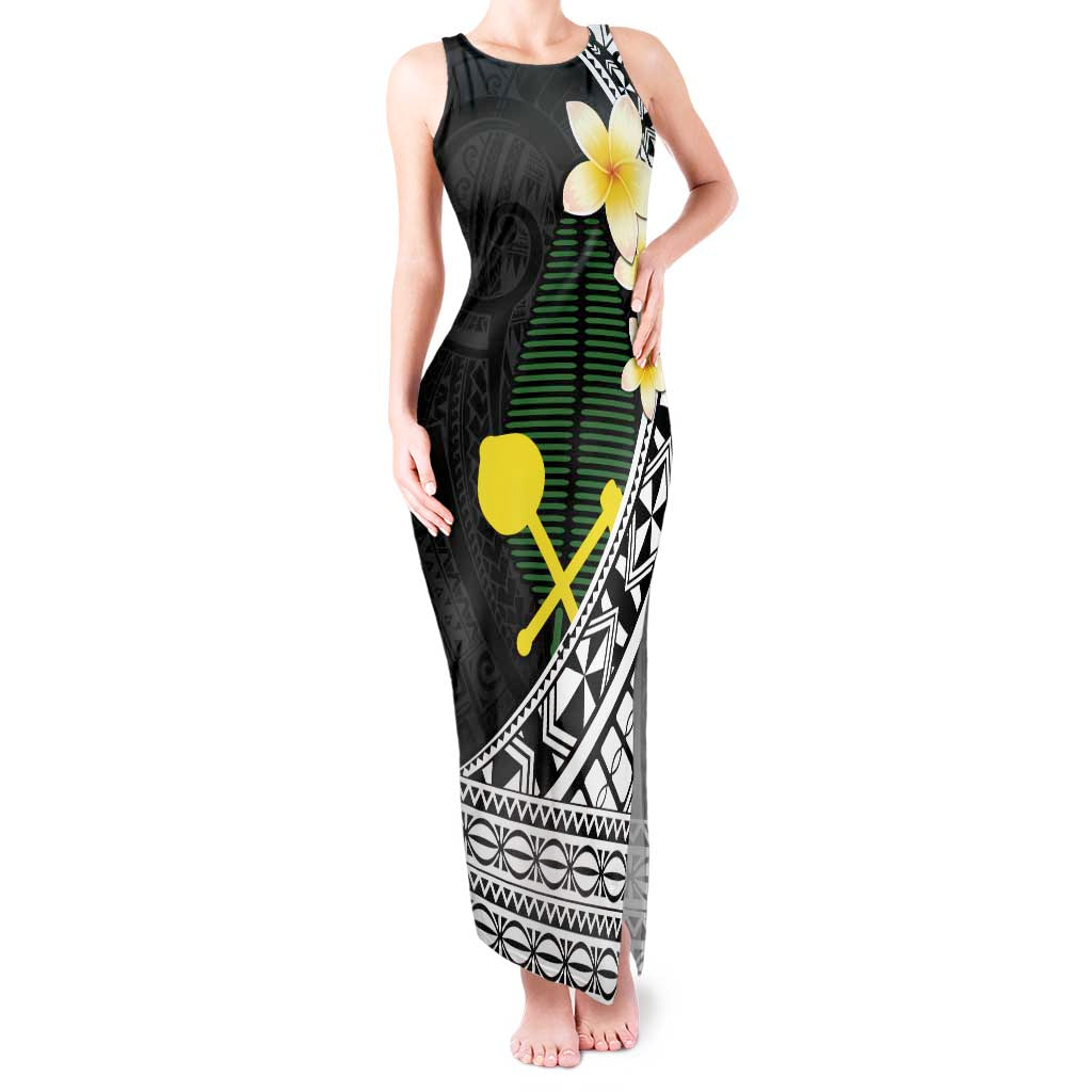 Alo Chiefdom Wallis and Futuna Personalized Tank Maxi Dress Frangipani Flowers Polynesian Pattern