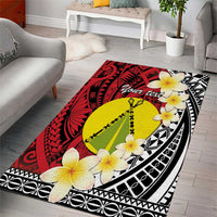 Sigave Chiefdom Wallis and Futuna Personalized Area Rug Frangipani Flowers Polynesian Pattern