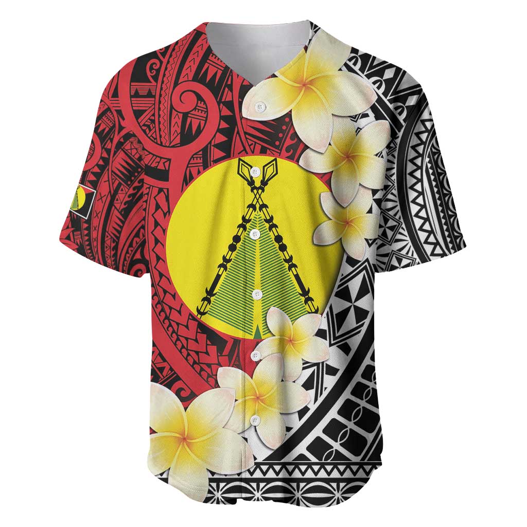 Sigave Chiefdom Wallis and Futuna Personalized Baseball Jersey Frangipani Flowers Polynesian Pattern