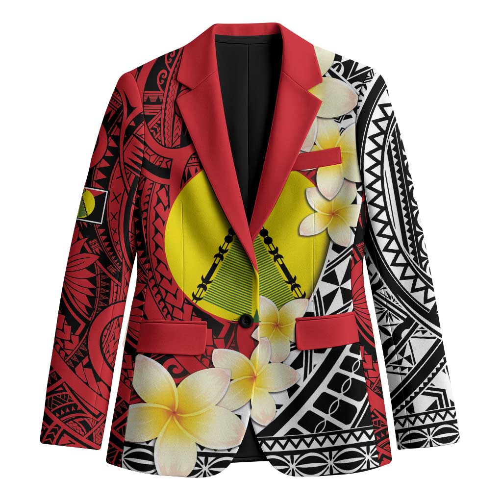 Sigave Chiefdom Wallis and Futuna Personalized Blazer Frangipani Flowers Polynesian Pattern - Polynesian Pride
